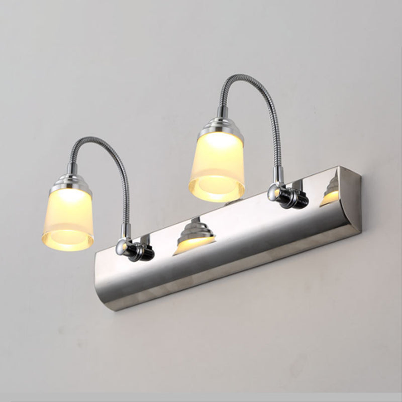 Contemporary Rectangle Shape Vanity Light with Acrylic Shade for Shower Room