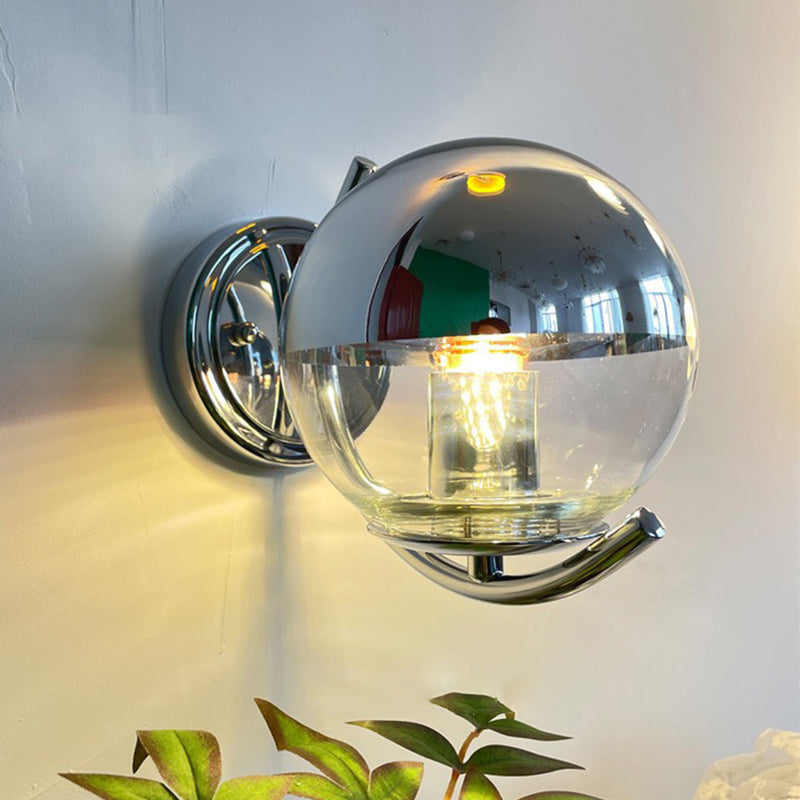 Simple Shape Wall Light Fixture Modern Glass Wall Light Fixtures in Gray