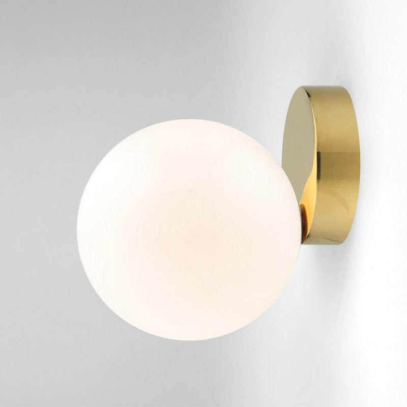 Single Golden Contemporary Glass Statement Shaded Bathroom Vanity Light