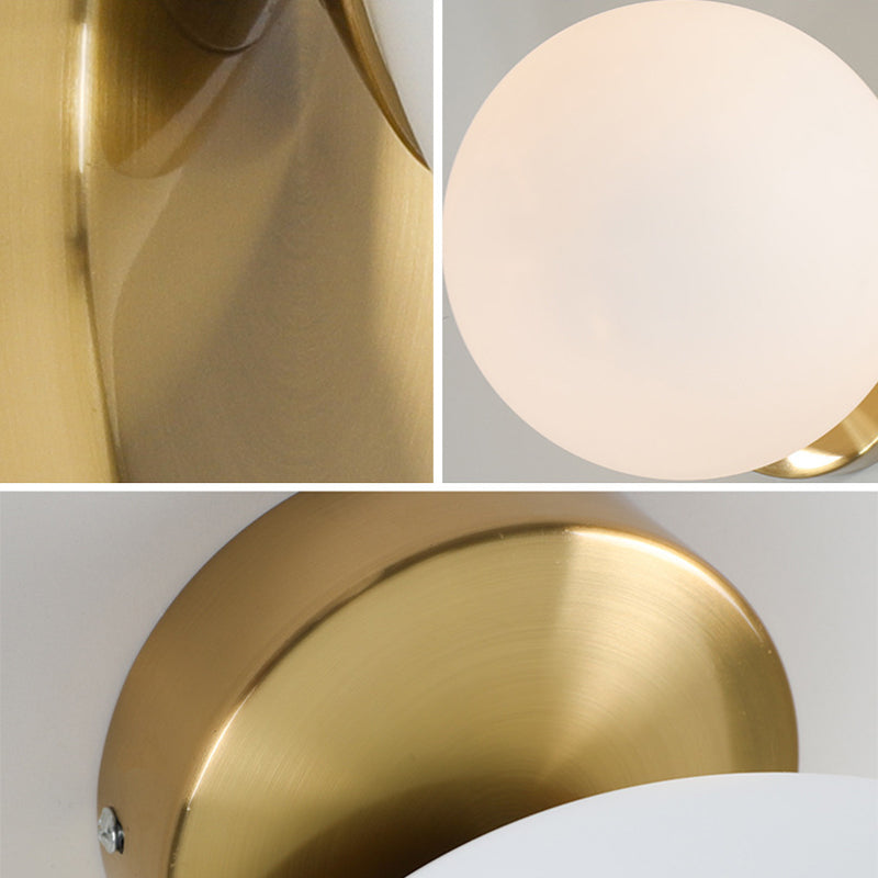 Single Golden Contemporary Glass Statement Shaded Bathroom Vanity Light