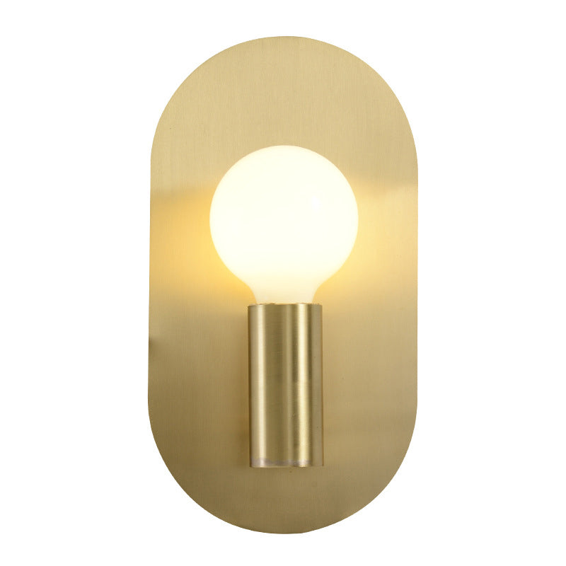 Single Contemporary Golden Finish Metallic Unique Bathroom Vanity Light