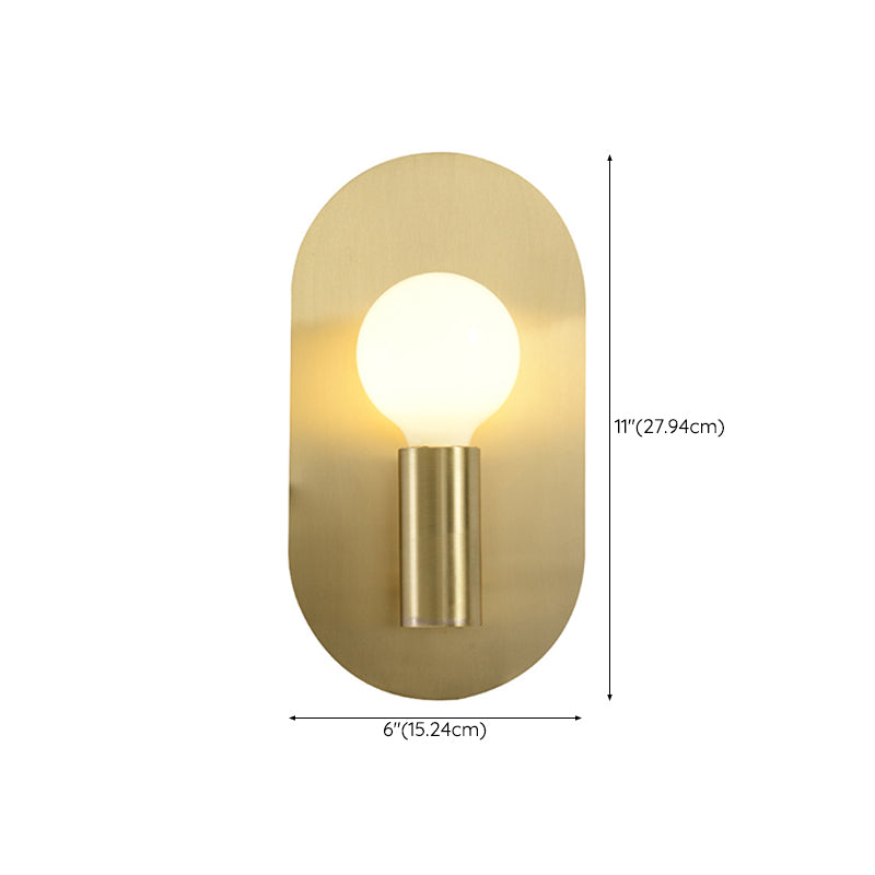 Single Contemporary Golden Finish Metallic Unique Bathroom Vanity Light