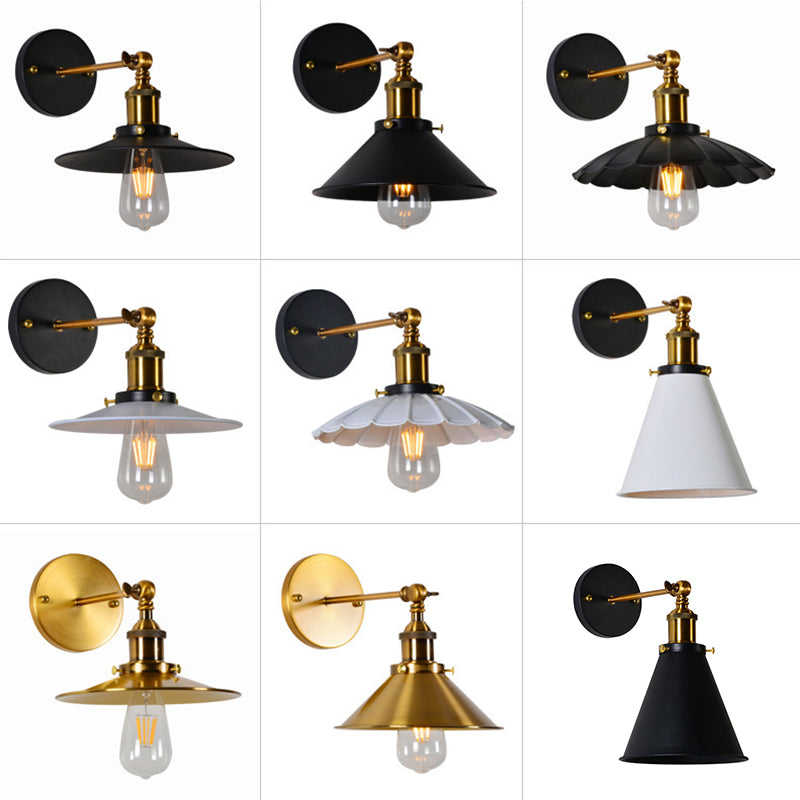 Postmodern Wall Light Fixture with Metal Shade for Sitting Room