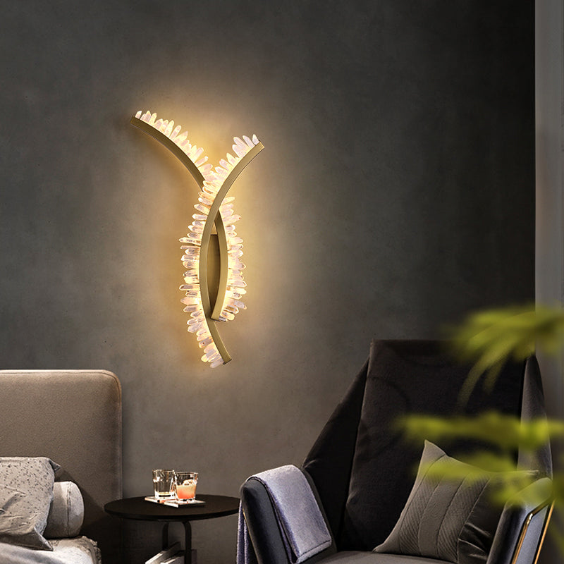 Modern Style Wall Lamp Crystal Gold Wall Sconce Lighting for Bedroom