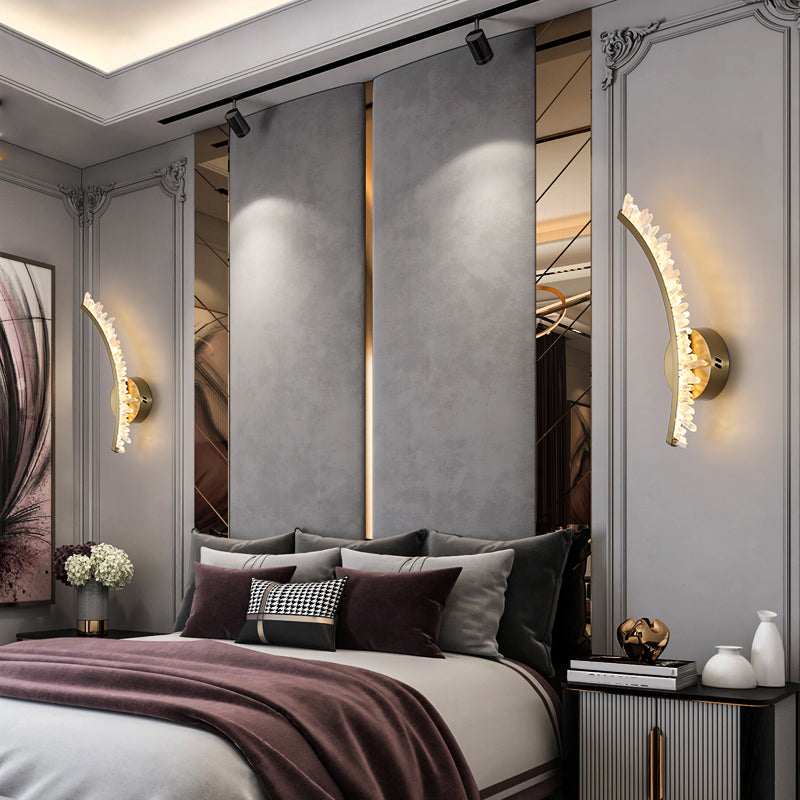 Modern Style Wall Lamp Crystal Gold Wall Sconce Lighting for Bedroom