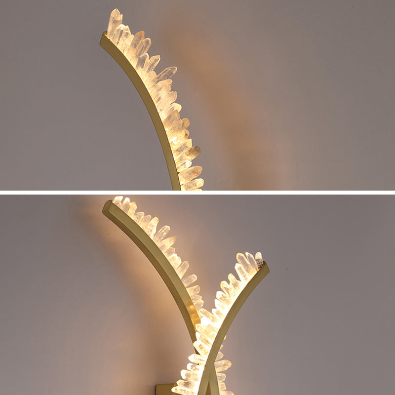 Modern Style Wall Lamp Crystal Gold Wall Sconce Lighting for Bedroom