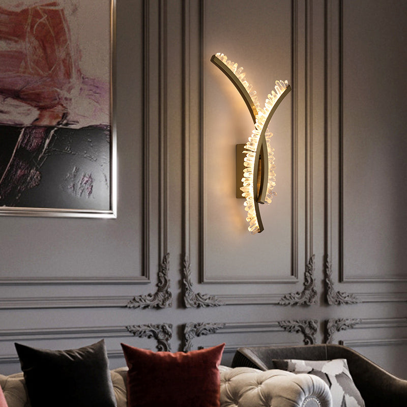Modern Style Wall Lamp Crystal Gold Wall Sconce Lighting for Bedroom