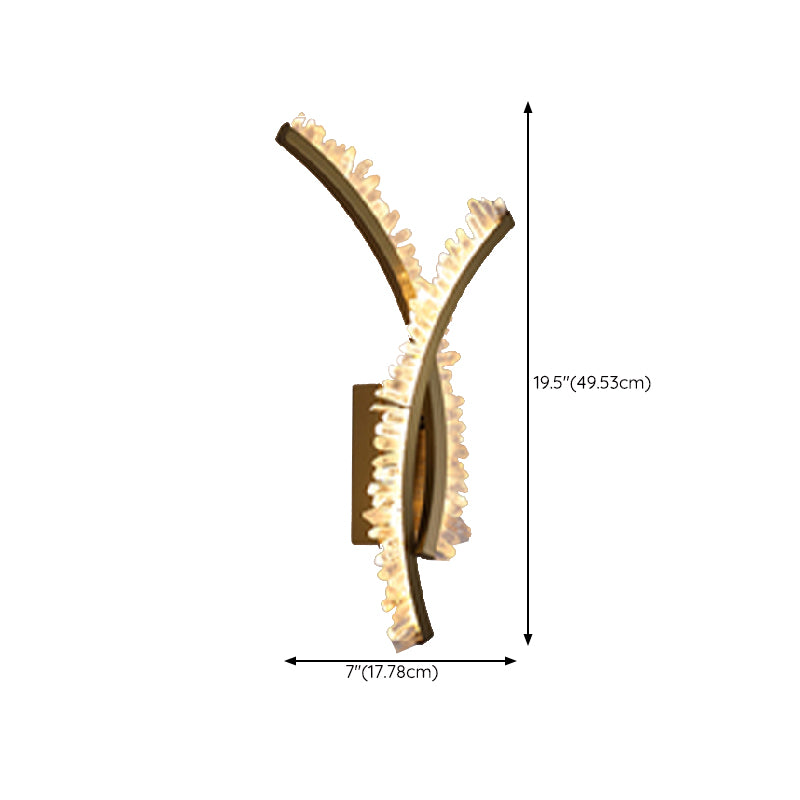 Modern Style Wall Lamp Crystal Gold Wall Sconce Lighting for Bedroom