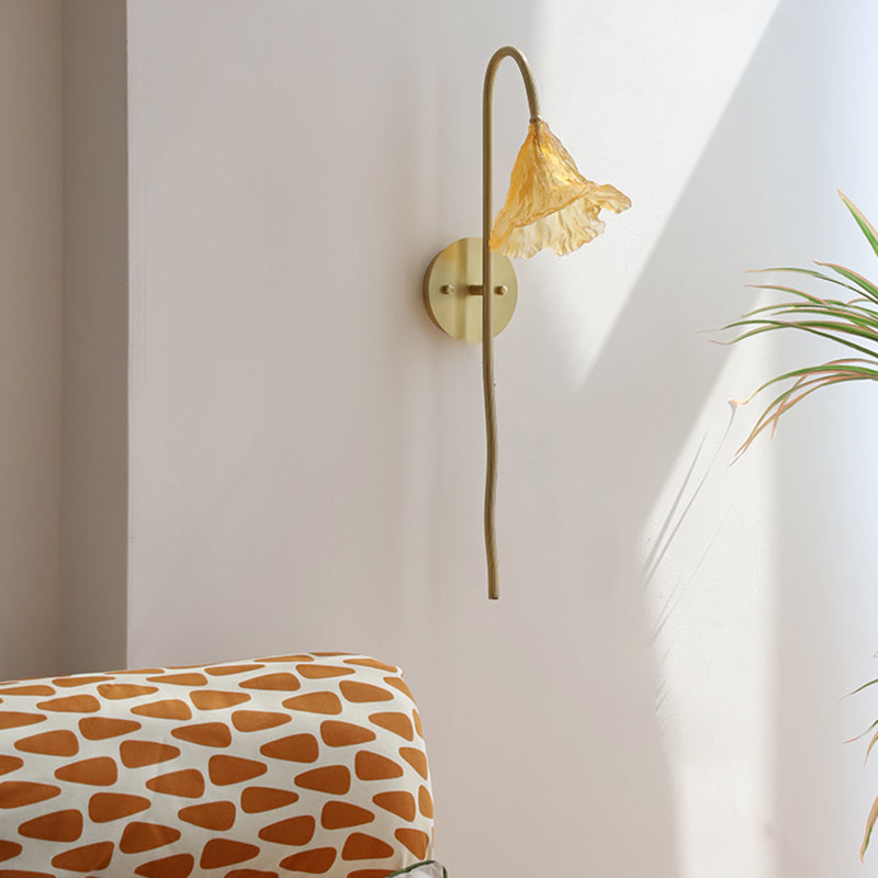 Modern Metal Sconce Light Fixture Glass Shade Wall Sconce Lighting for Bedroom