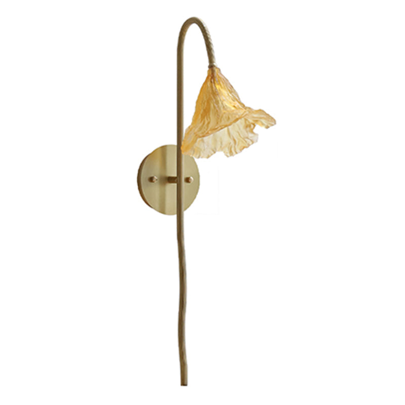 Modern Metal Sconce Light Fixture Glass Shade Wall Sconce Lighting for Bedroom