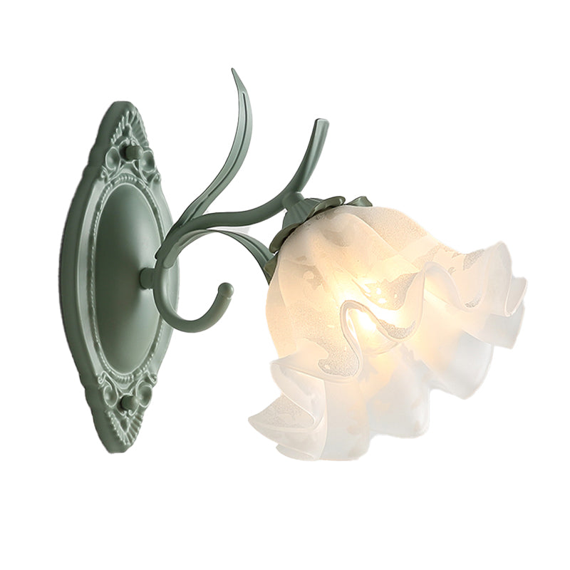 Modern Glass Shade Wall Lamp 1-Light Wall Sconce Lighting for Bedroom