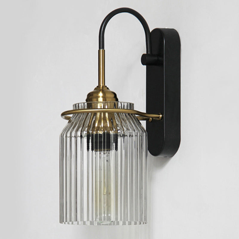 Modern 1-Light Wall Lamp Glass Wall Sconce Lighting for Bedroom