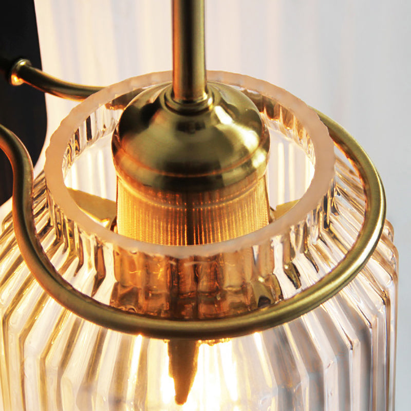 Modern 1-Light Wall Lamp Glass Wall Sconce Lighting for Bedroom