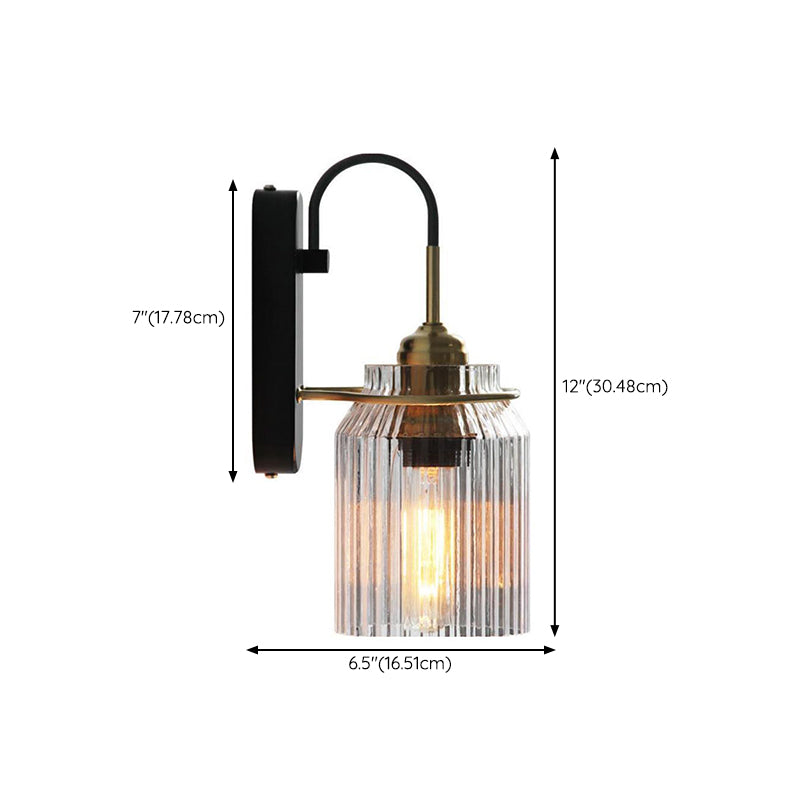Modern 1-Light Wall Lamp Glass Wall Sconce Lighting for Bedroom
