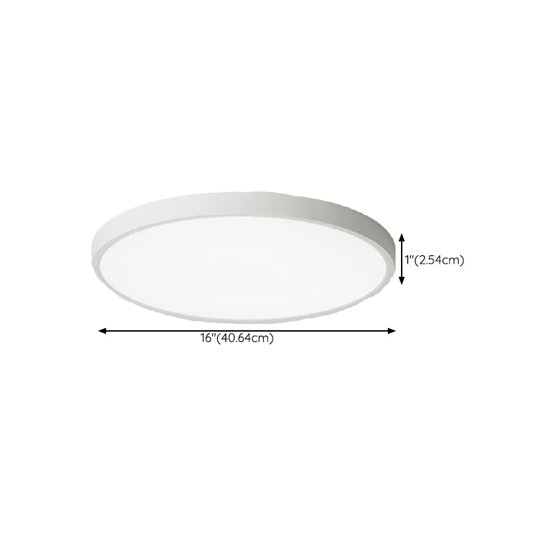 White Ceiling Light Fixture Simple Round LED Flush Mount for Bedroom