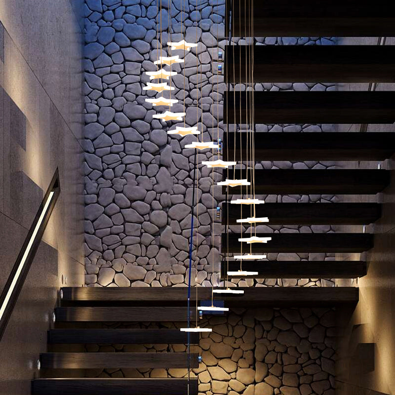 Luces de estrella colgantes acrílicas LED contemporáneo 8/12/18 colgante de clúster con luz cálida/blanca