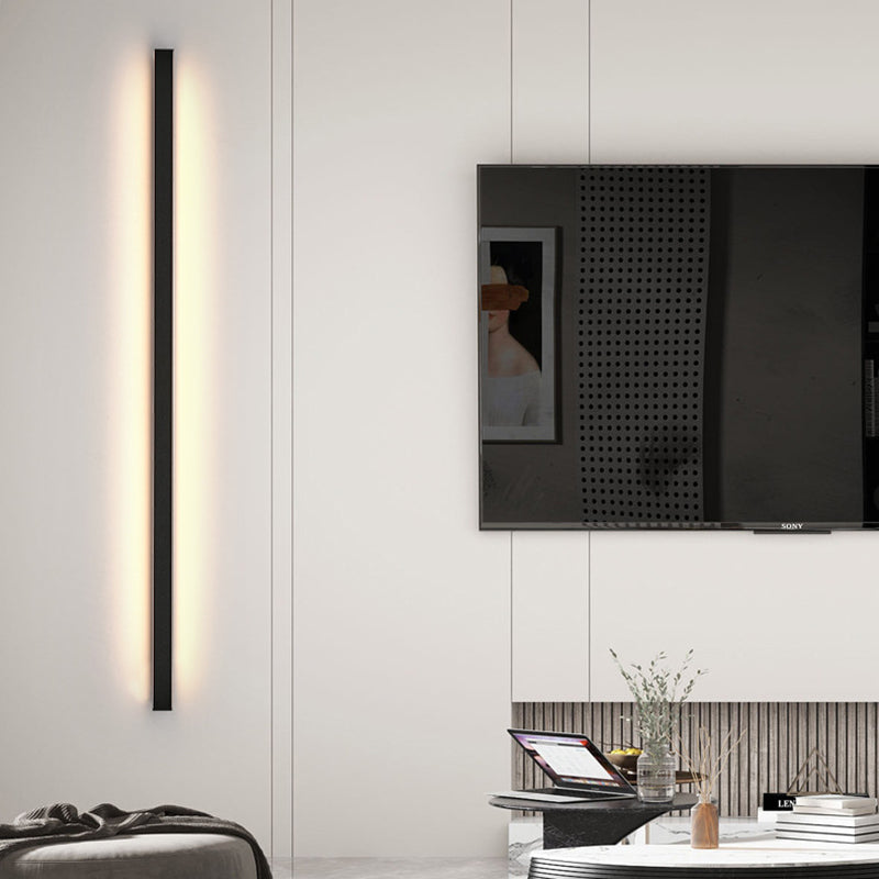 Linear Wall Light Fixture Modern Metal 1 Light Wall Light in Black
