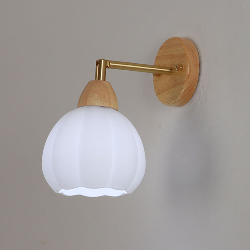 Modern Wooden Wall Light Sconce Minimalist Wall Light Fixture for Bedroom