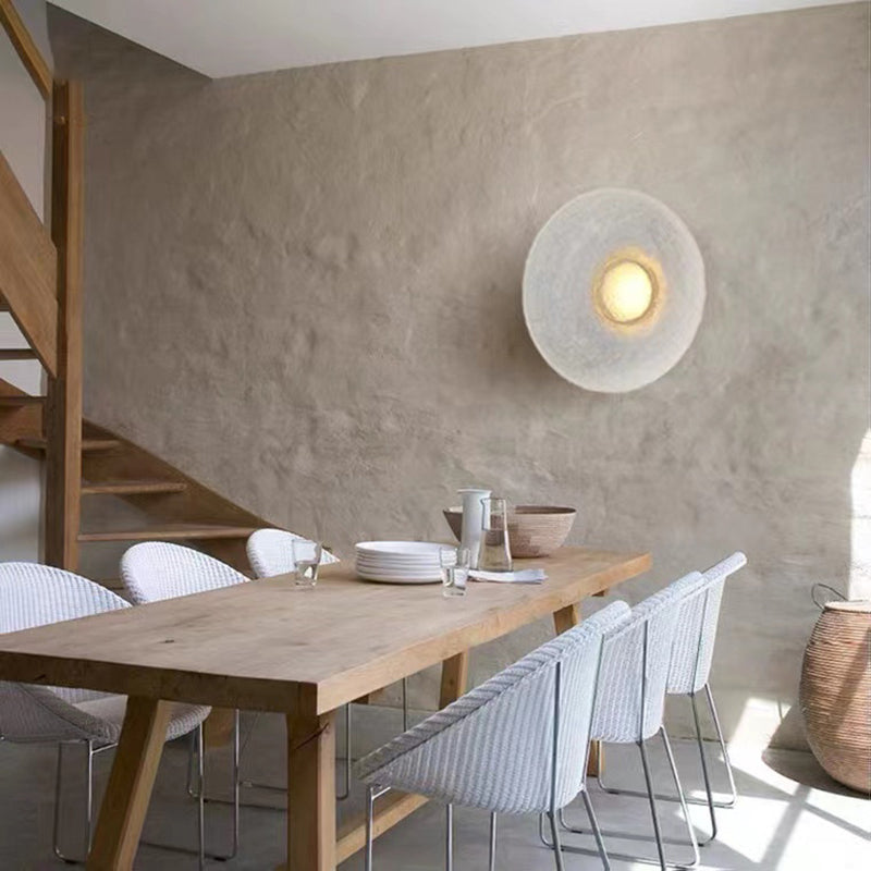 Single White Wall Mounted Sconce LED Shaded Wall Light for Living Room