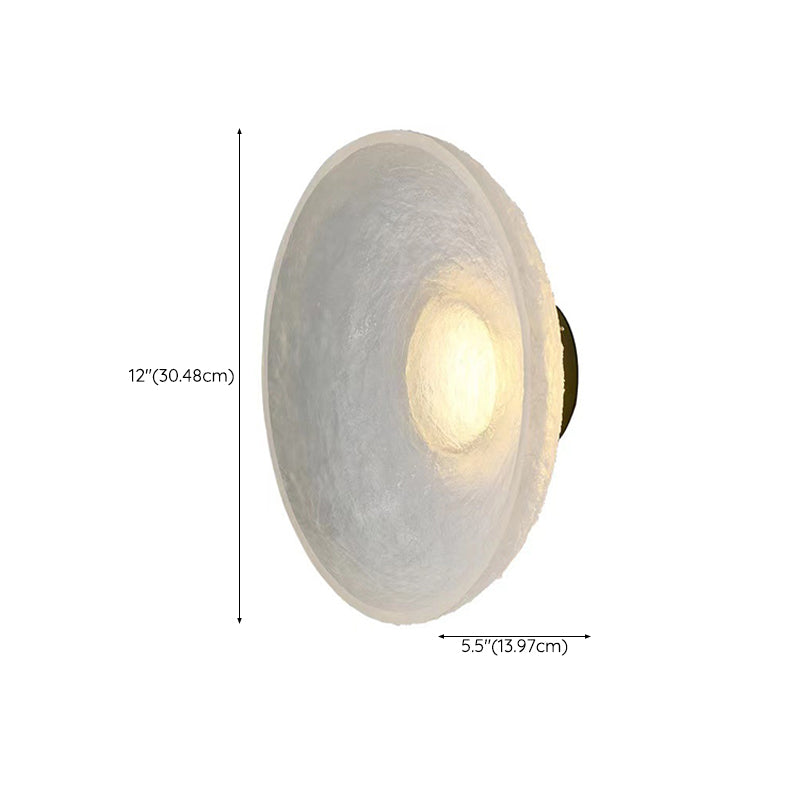 Single White Wall Mounted Sconce LED Shaded Wall Light for Living Room
