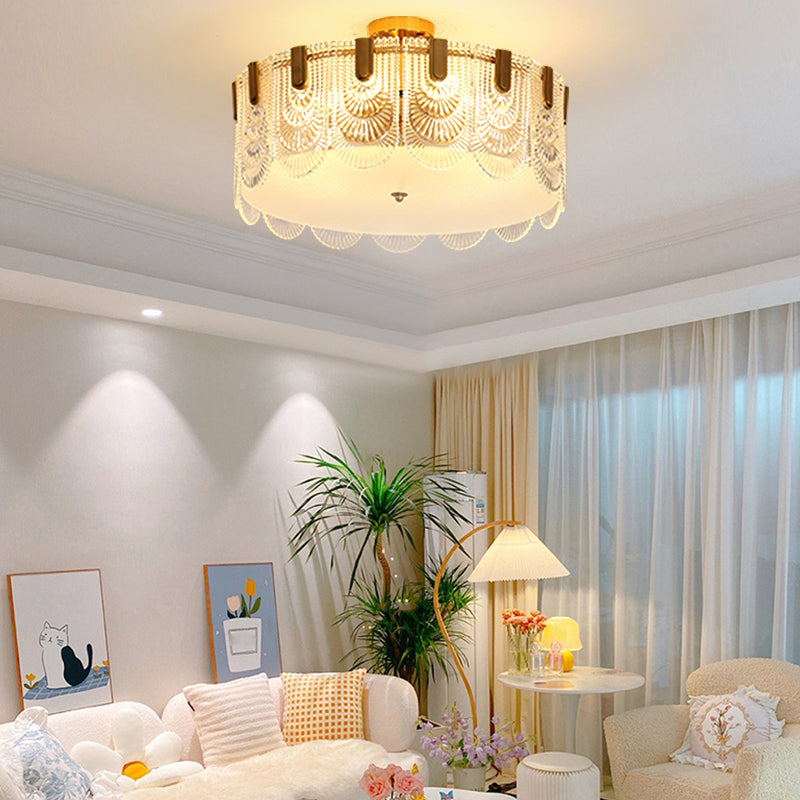 Nordic Glass Ceiling Light Creative Flush Mount Ceiling Light Fixture for Bedroom