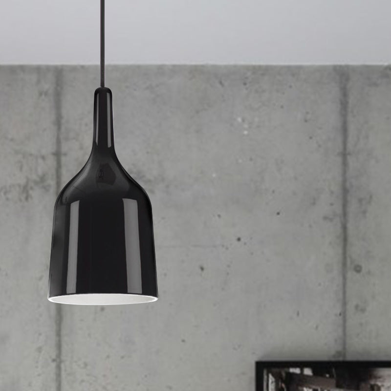 6 "/8" /10.5 "Iluminación de colgante de ancho de ancho Metal moderno 1 Luz de techo de color negro/blanco/blanco.