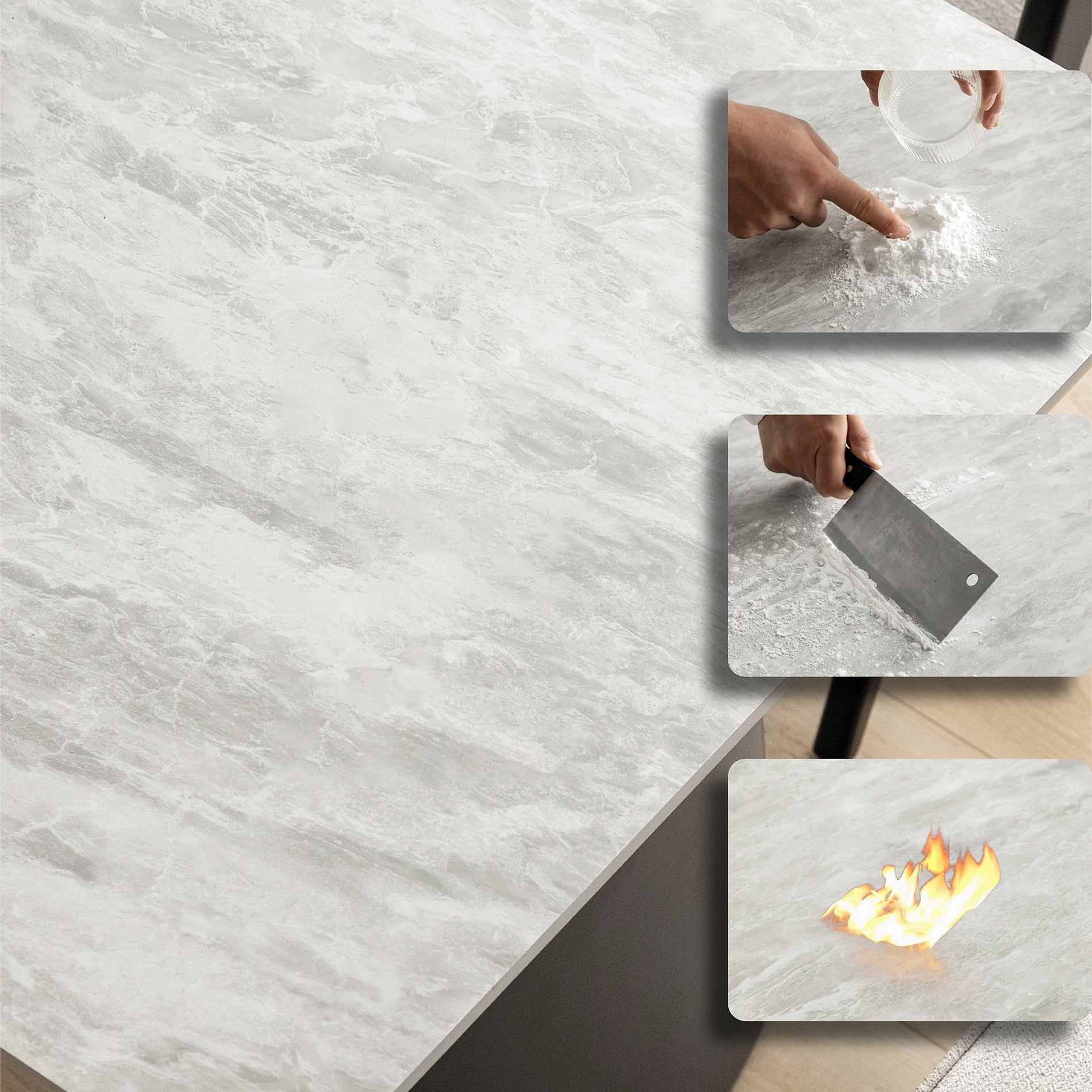 Contemporary White Retractable Wooden Dining Table with Double Pedestal