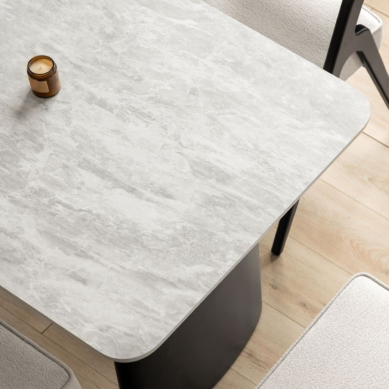 Contemporary White Retractable Wooden Dining Table with Double Pedestal