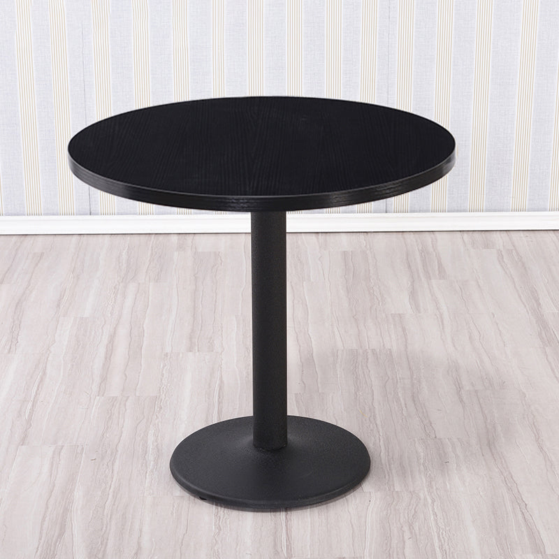 Modern Wooden Top Dining Table for 2 Person with Metal Pedestal Base