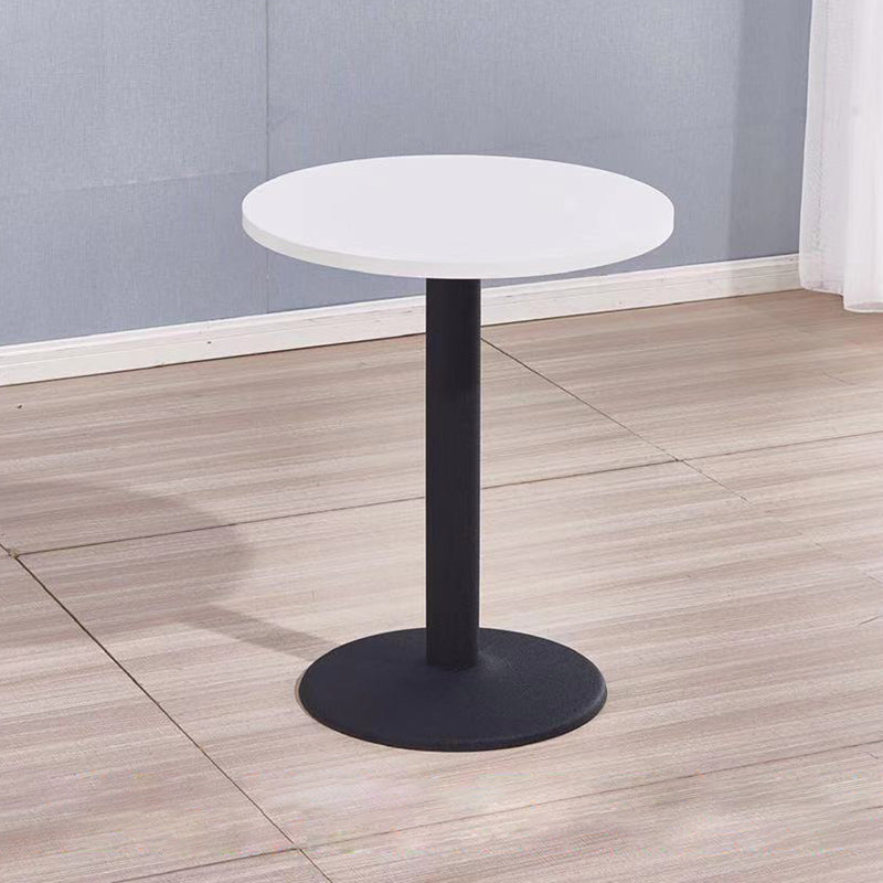 Modern Wooden Top Dining Table for 2 Person with Metal Pedestal Base