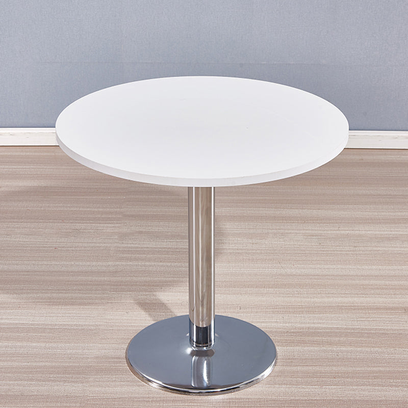 Modern Wooden Top Dining Table for 2 Person with Metal Pedestal Base