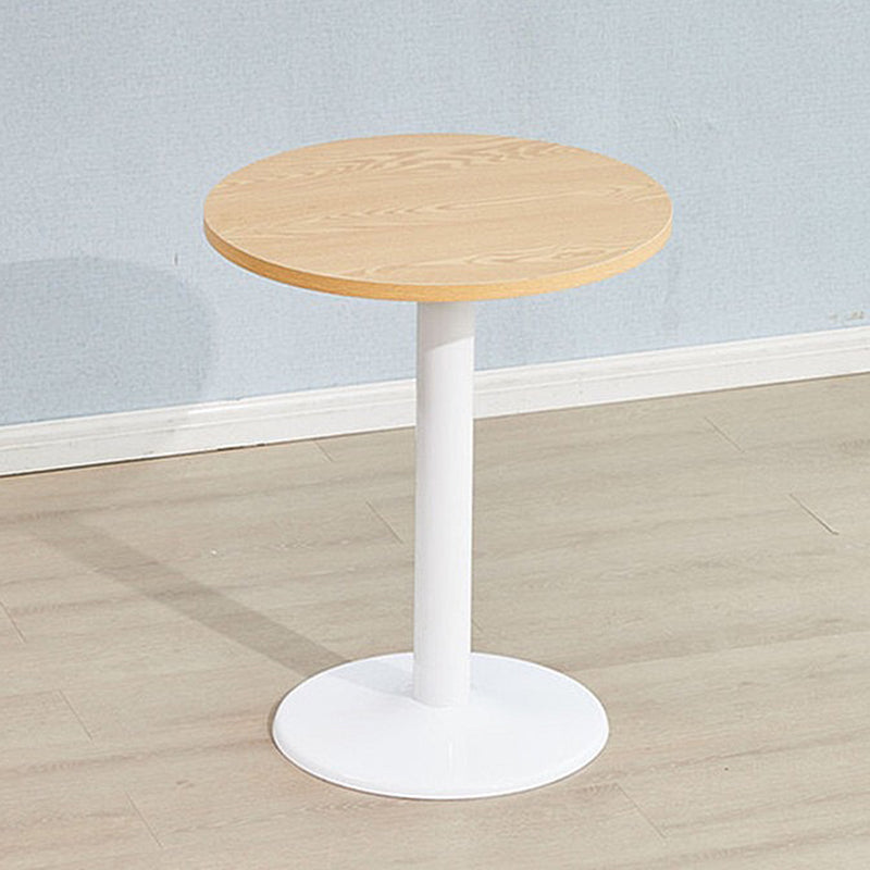 Modern Wooden Top Dining Table for 2 Person with Metal Pedestal Base