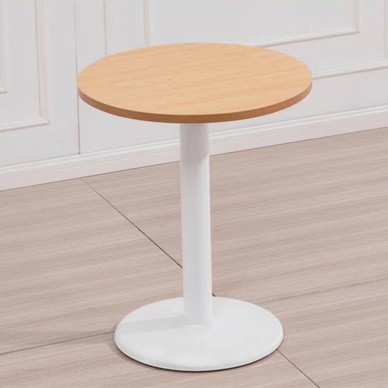 Modern Wooden Top Dining Table for 2 Person with Metal Pedestal Base