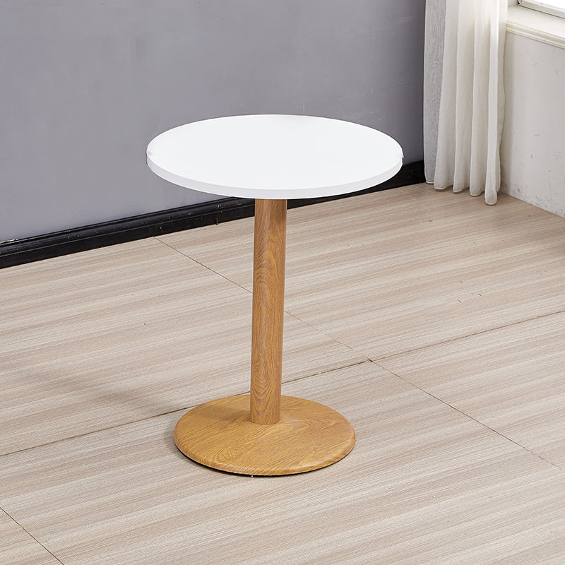 Modern Wooden Top Dining Table for 2 Person with Metal Pedestal Base