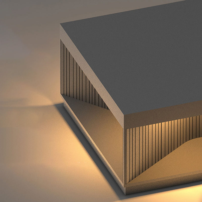 Contemporary Metal Square Shape Outdoor Waterproof Light with Acrylic Shade in Black