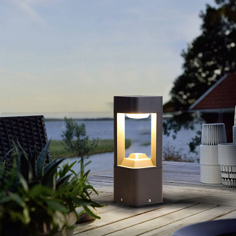 Contemporary Square Shape Outdoor Waterproof Light with Acrylic Shade