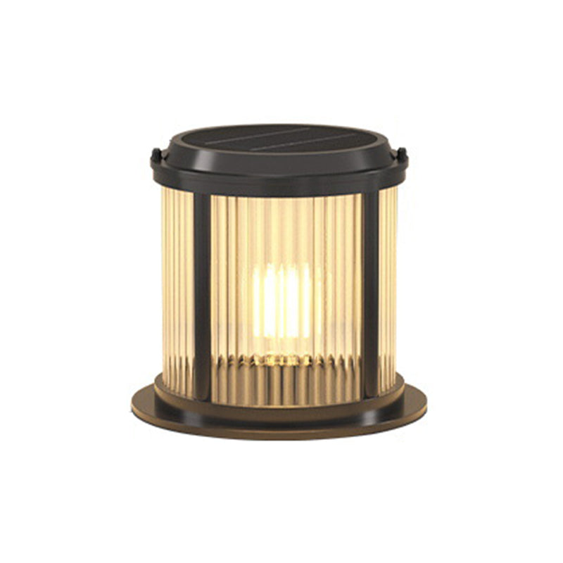 Contemporary Metal Circle Shape Outdoor Waterproof Light with Glass Shade