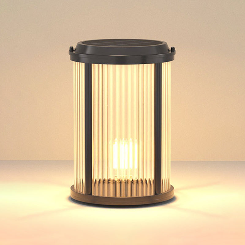 Contemporary Metal Circle Shape Outdoor Waterproof Light with Glass Shade