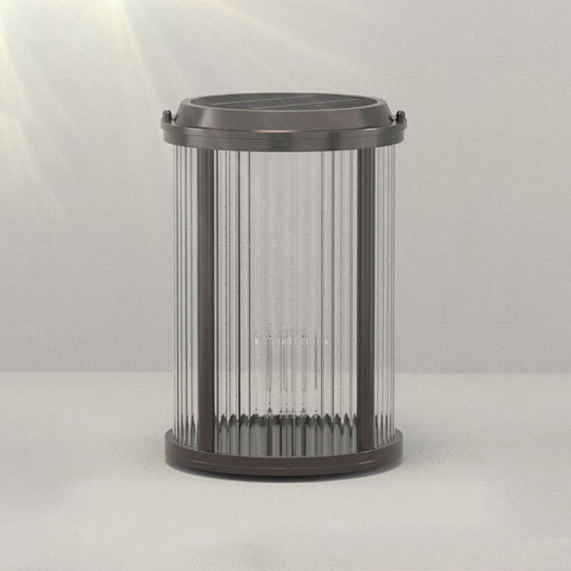Contemporary Metal Circle Shape Outdoor Waterproof Light with Glass Shade