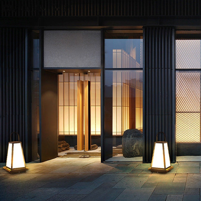 Contemporary Waterproof Outdoor Solar Pillar Lamp in Black for Courtyard