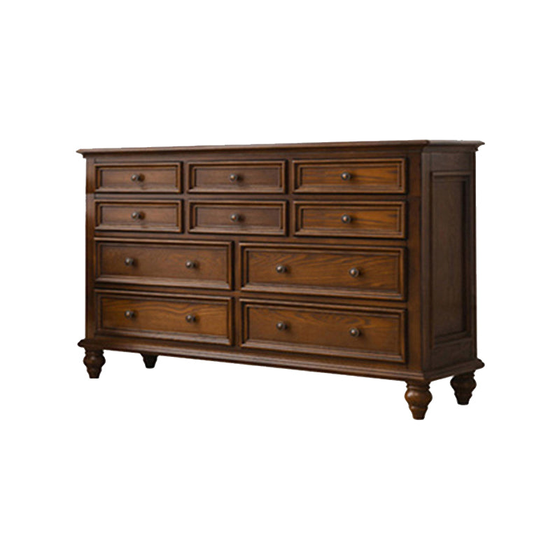 Solid Wood Traditional Storage Chest Dresser with 3/4/5/6/7/8/9/10 Drawers