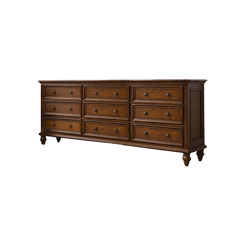 Solid Wood Traditional Storage Chest Dresser with 3/4/5/6/7/8/9/10 Drawers