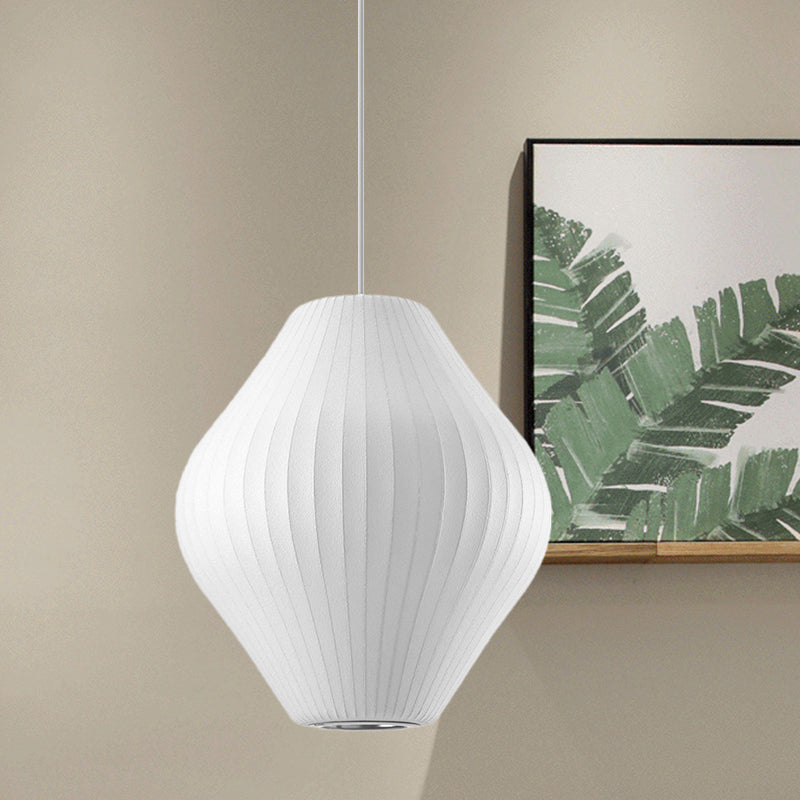 1 lampadina a sospensione con soffitto con tessuto di pera tonalità bianca contemporanea luce sospesa, 12,5 "/17" w