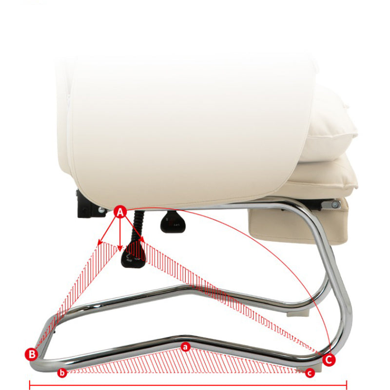 Modern Armless Office Chair Leather No Distressing No Wheels Ergonomic Desk Chair