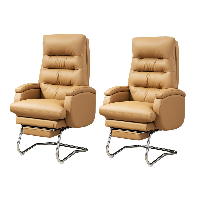 Modern Armless Office Chair No Wheels Leather No Distressing Ergonomic Chair