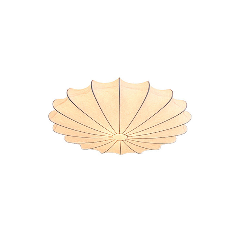 16"/23.5"W Scalloped Flush Mount Light Contemporary Fabric 1/3 Light White Flush Ceiling Light