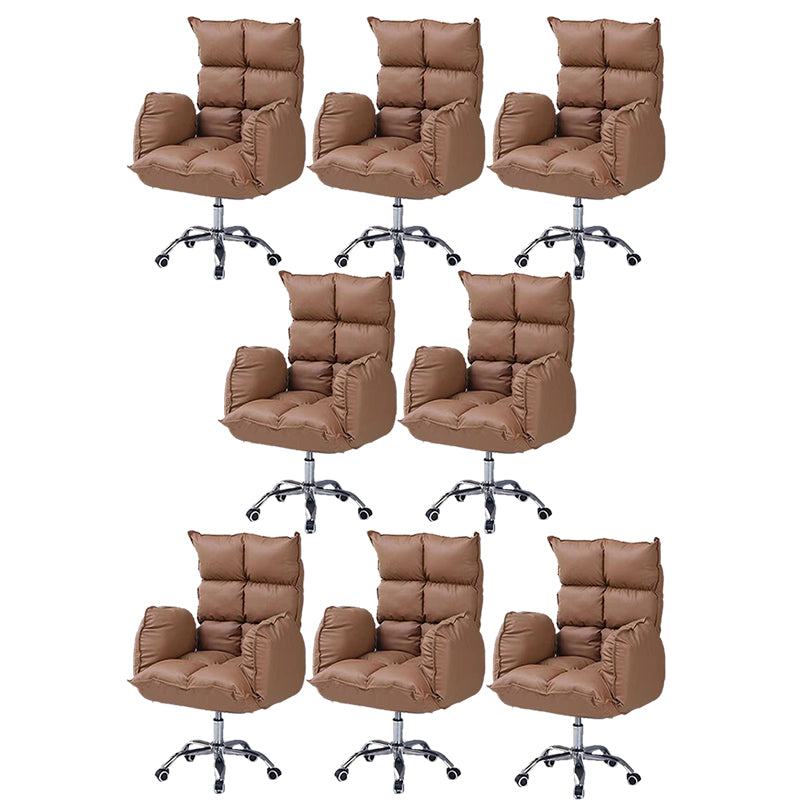 Modern Desk Chair Slide Adjustable Seat Height Office Chair with Wheels
