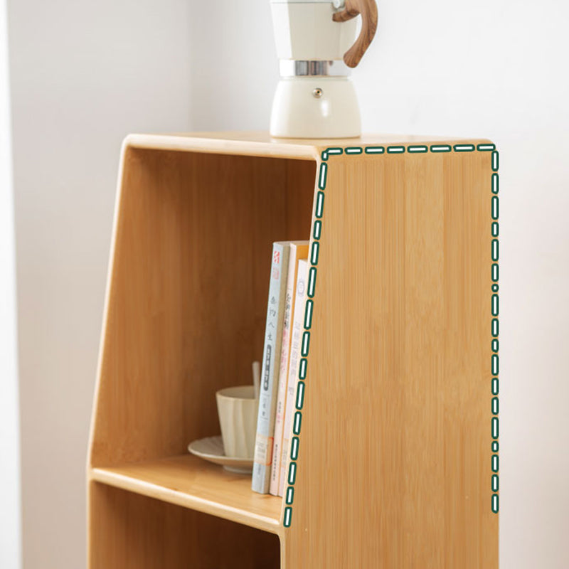 Closed Back Bamboo Bookshelf Contemporary Vertical Bookcase with Shelves