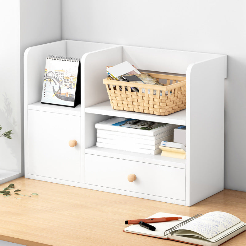 Closed Back Bookshelf Engineered Wood Contemporary Bookcase with Shelves