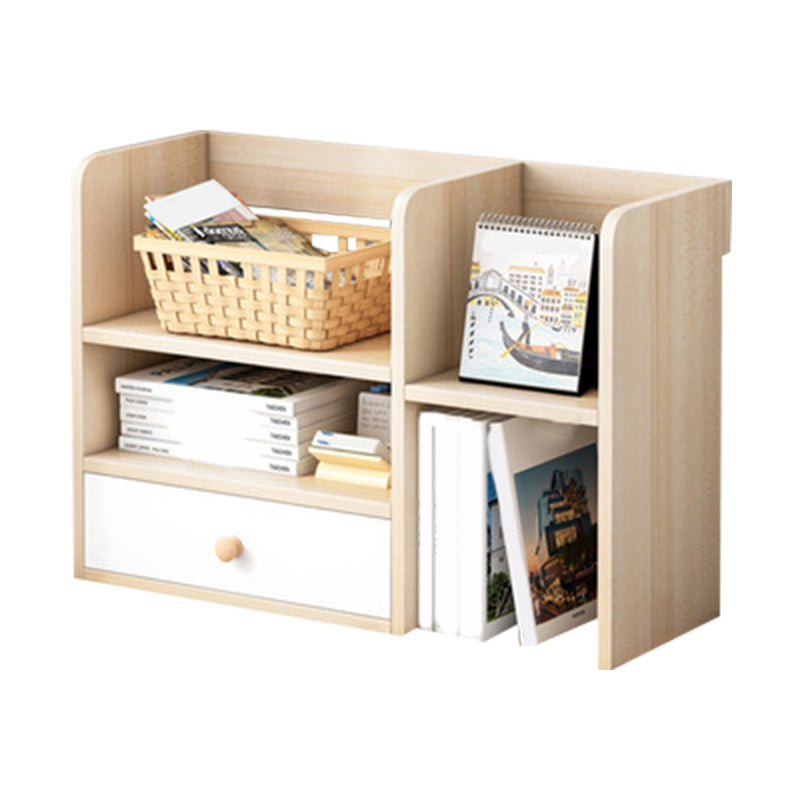 Closed Back Bookshelf Engineered Wood Contemporary Bookcase with Shelves